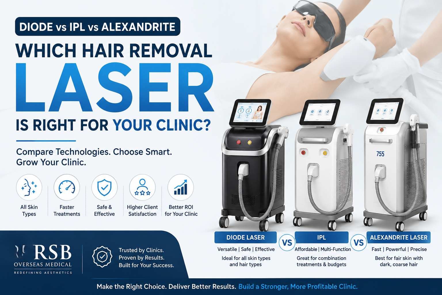 Diode vs IPL vs Alexandrite: Which Hair Removal Laser Is Right for Your Clinic?